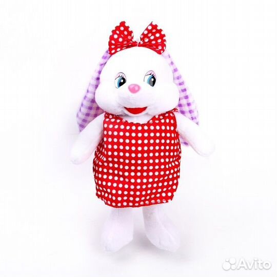 Мягкая игрушка «Зайка с бантом в горох»