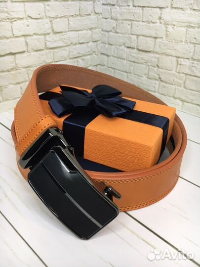 Кожаный ремень автомат мужской