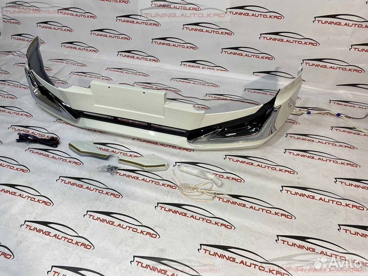 Губа передняя Toyota Land cruiser prado 120 стиль