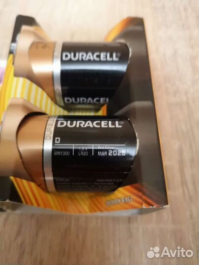 2 Батарейки алкалиновые Duracell MN1300 D LR20