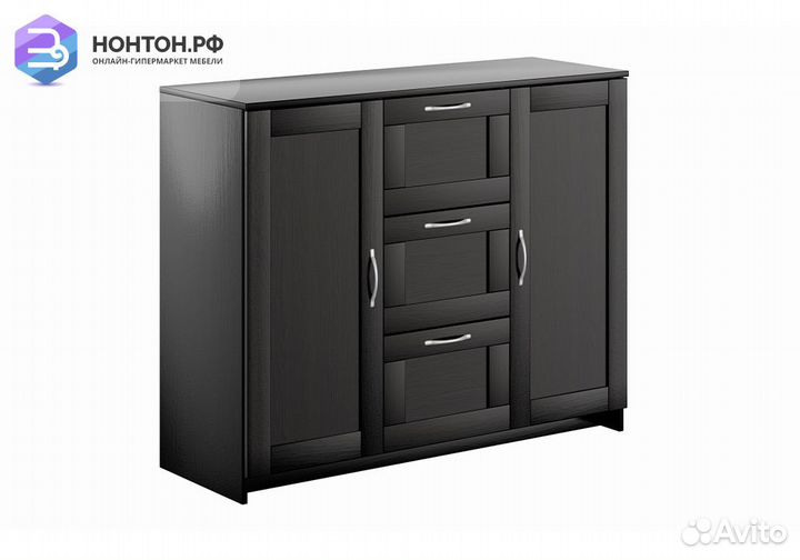 Комод с дверцами Сириус 3 ящика дуб венге