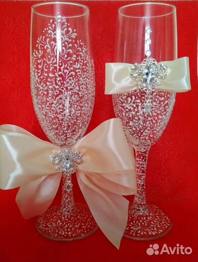 Свадебные фужеры бокалы аксессуары