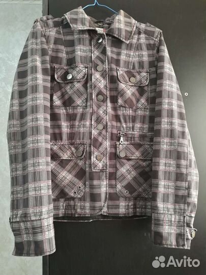 Куртка рубашка в клетку для девочки, - 36 размер