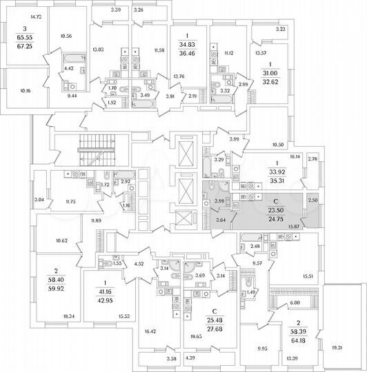 Квартира-студия, 24,8 м², 4/23 эт.