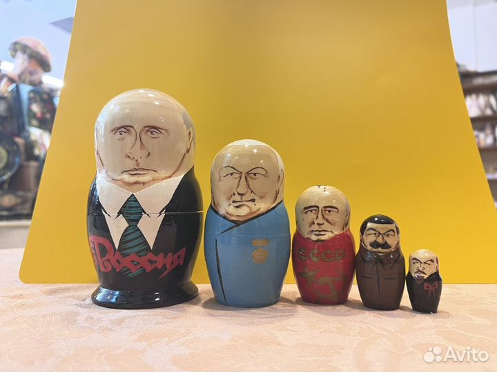 Матрешка Путин Ельцин Сталин Ленин