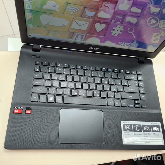 Ноутбук Acer 4 Ядра/A6-7310/4GB/SSD+500GB/R4