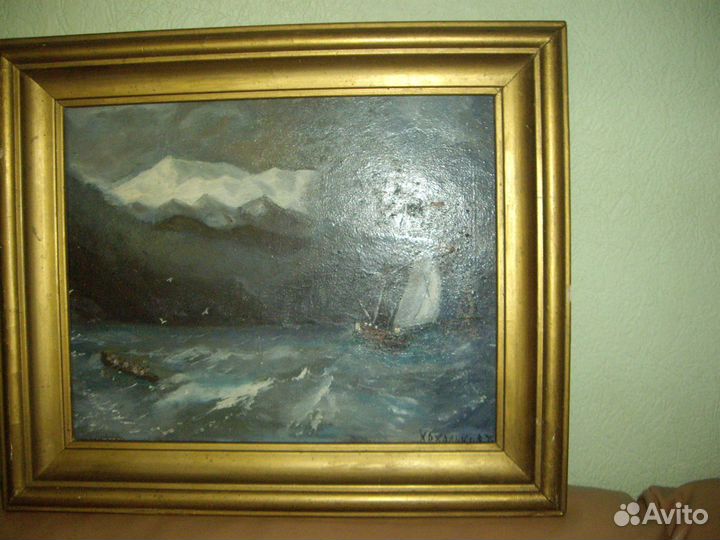 Картина маслом море