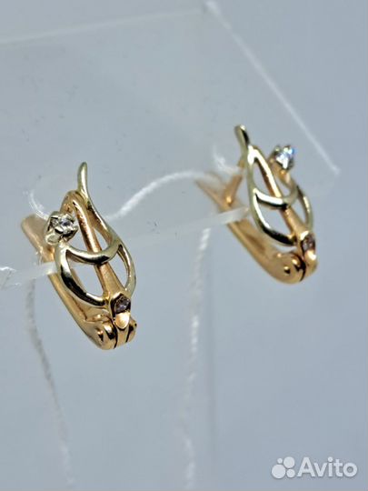 Серьги с фианитами