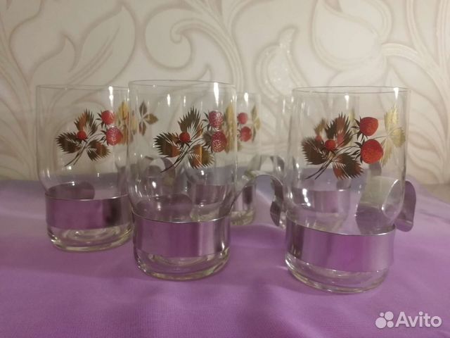 Стаканы стекло СССР с подстаканниками