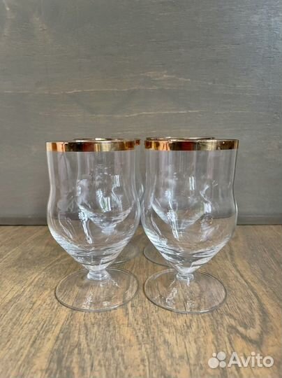 Бокалы и фужеры СССР винтаж с золотой полосой