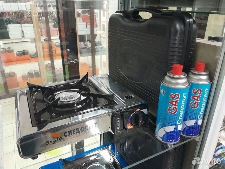 Туристическая газовая плита 2 баллона в комплекте