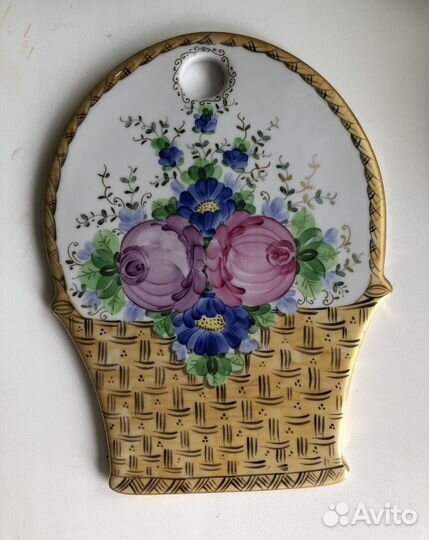 Доска сырная, фарфор Гжель