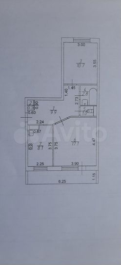 2-к. квартира, 50,1 м², 2/3 эт.