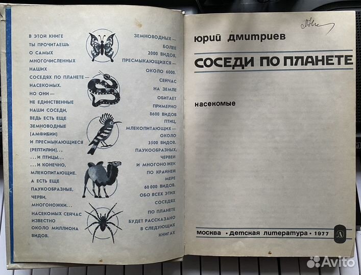 Детская книга о насекомых времён СССР