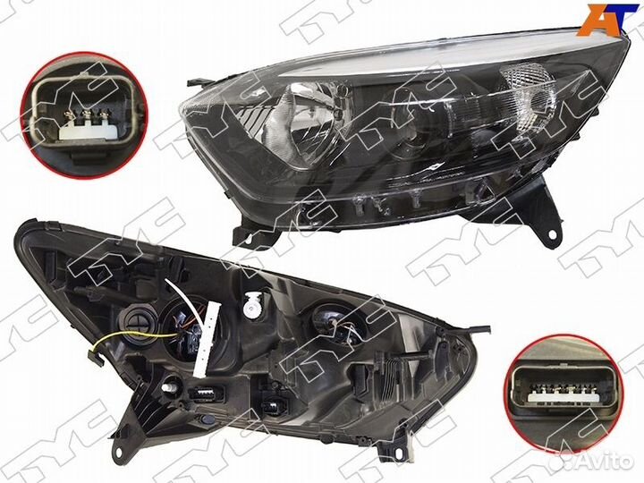 Фара renault kaptur 16- LH (чёрная) с электрокорре