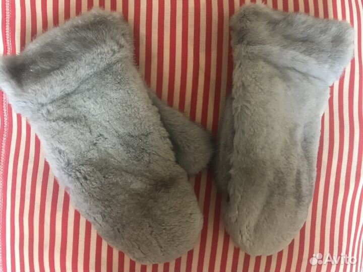 Варежки голубая норка