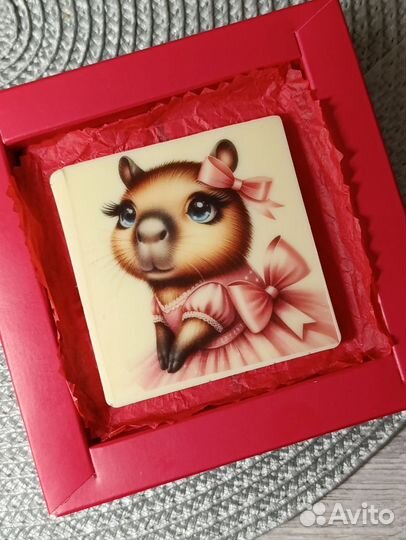 Шоколадная открытка и письмо от Дедушки Мороза