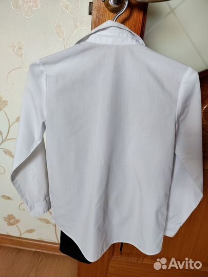 Белая рубашка HM бу рост 134 хлопок (бу)