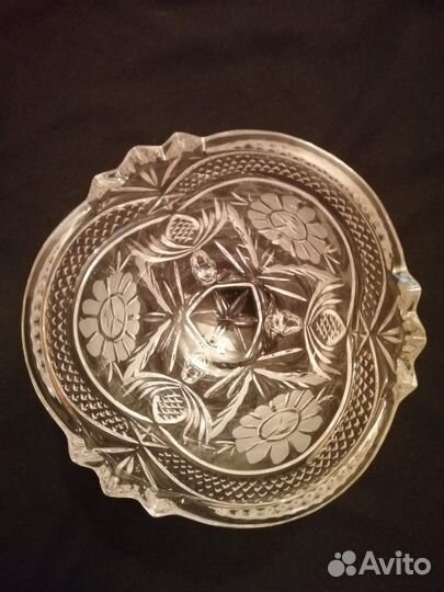 Салатник СССР на 3х ножках, хрусталь, новый