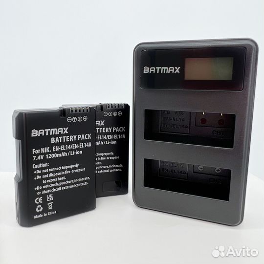 Аккумуляторы Nikon EN-EL14A 1200mAh Batmax