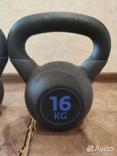 Гири чугунная обрезиненная 16 кг 2 щт