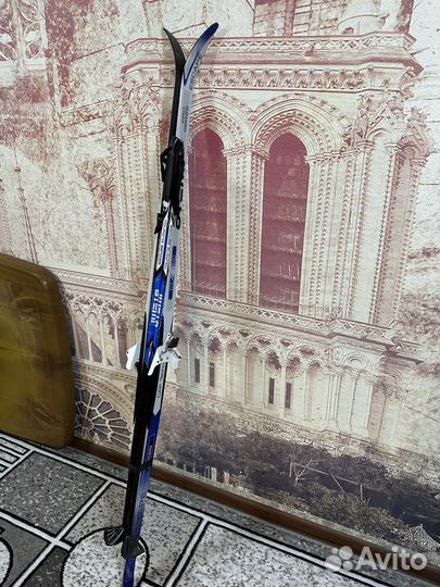 Лыжные ботинки и лыжи