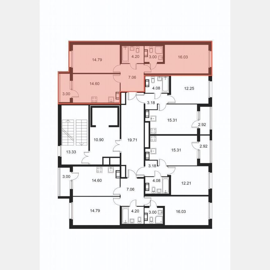 2-к. квартира, 61,2 м², 5/9 эт.