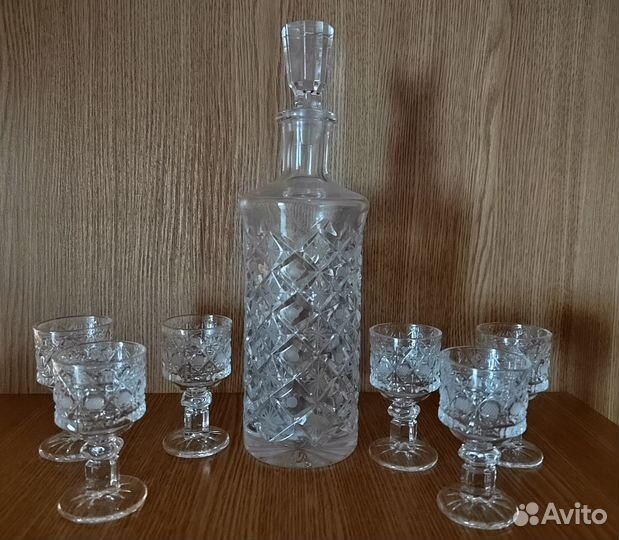 Штоф с рюмками Гусь-Хрустальный