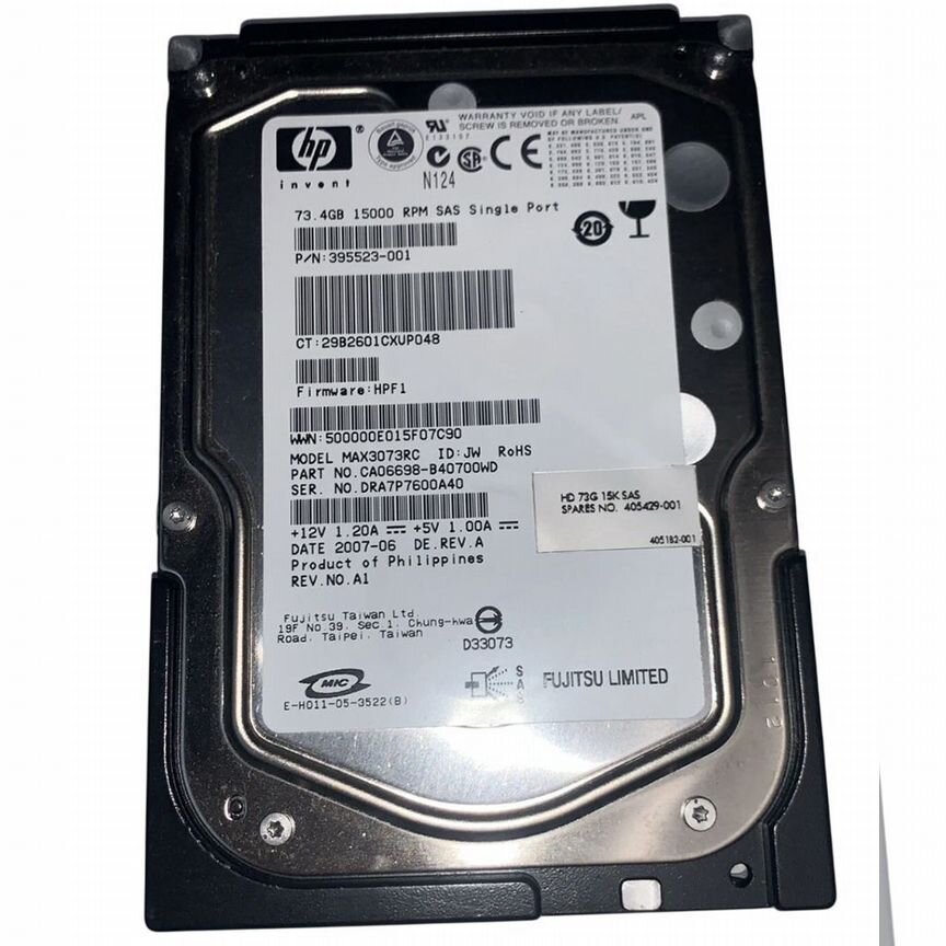 [405182-001] Жесткий Диск Hp 73gb Sas 3,5" Hdd 405182-001