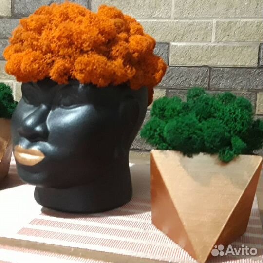 Кашпо декоративное, мох