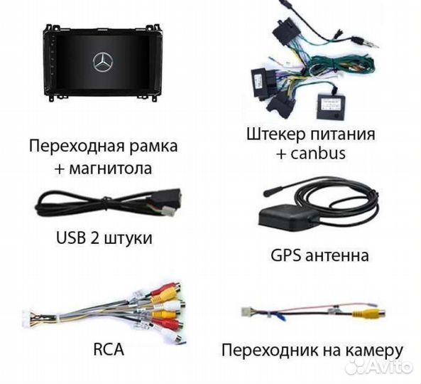 Магнитола Mercedes W245 W169 W639 W906 Sprinter