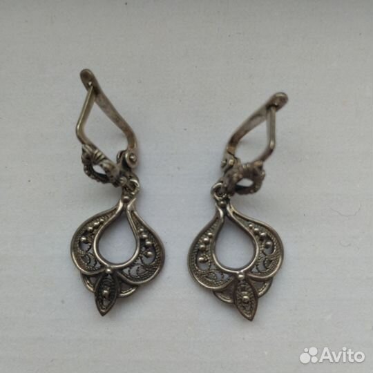 Серьги, кольцо серебряные СССР