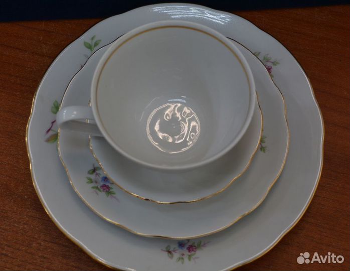 Фарфоровая кофейная пара С блюдцами. гдр (3)