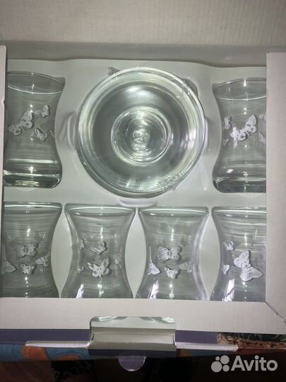 Набор стаканов для чая и кофе с блюдцами