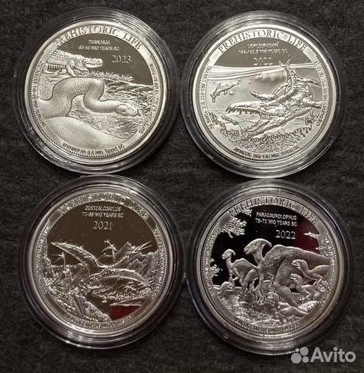 Монеты Конго Доисторическая жизнь Серебро