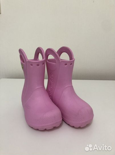Crocs С7 сапоги детские, розовый