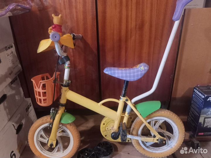 Детский велосипед с родительской ручкой