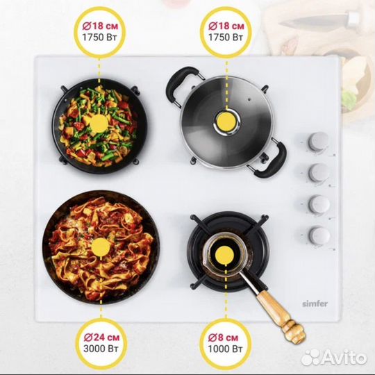 Газовая варочная панель Simfer H60K40C000TB