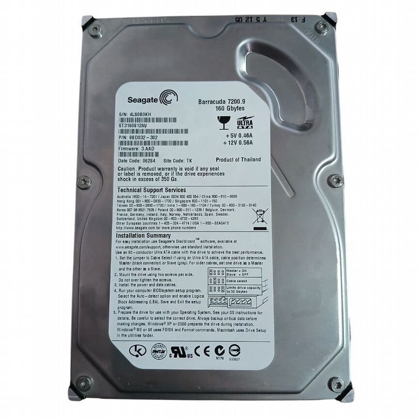 [ST3160812AV] Жесткий Диск Seagate 160gb 3.5" Hdd St3160812av
