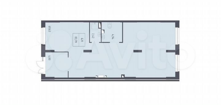 Помещение свободного назначения 83.79 кв.м
