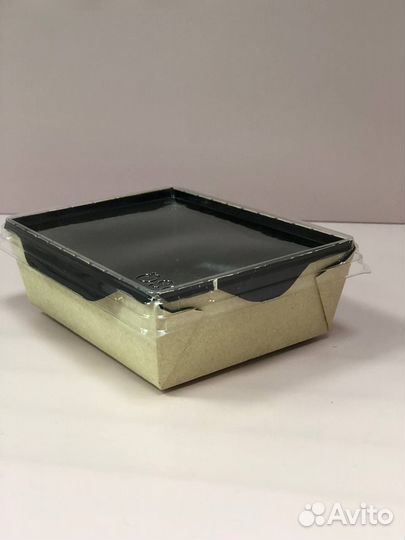 Бумажный контейнер для еды/салатов/роллов