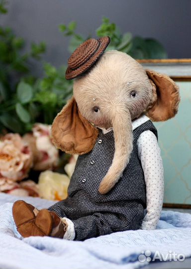 Тедди слон коллекционный ручная работа