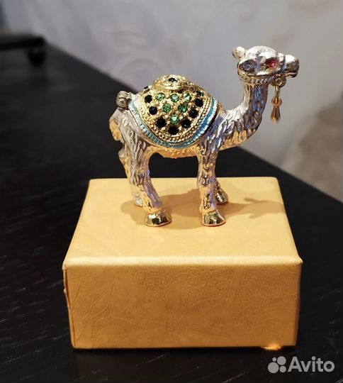 Статуэтка-шкатулка верблюд, металл/стразы, новая