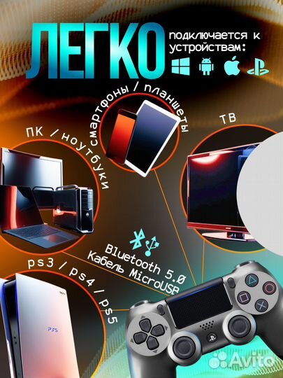 DualShock 4 V2 Геймпад серебристый для PS4, пк