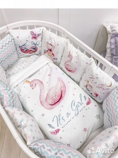 Бортики в детскую кроватку 12шт