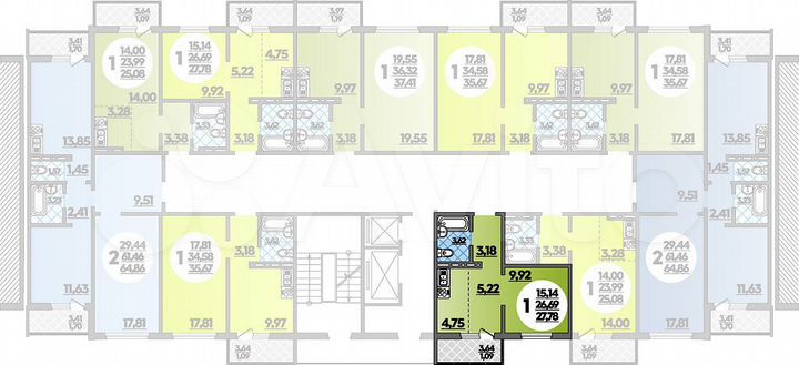 Квартира-студия, 27,8 м², 6/18 эт.