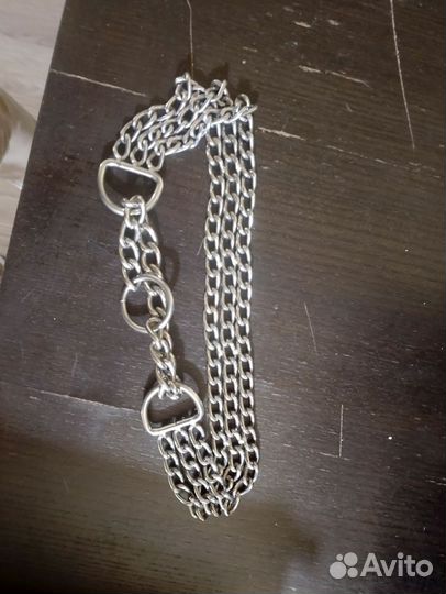 Ошейник удавка для собак трехнрядная цепь