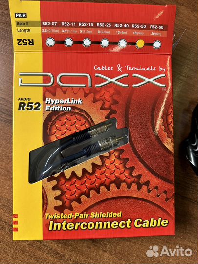 Кабель межблочный 2RCA-2RCA Daxx R52