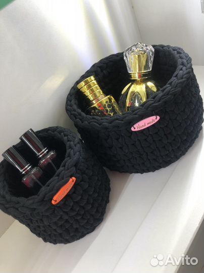 Корзинка из трикотажной пряжи