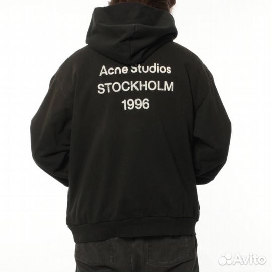 Худи Acne Studios с волокнами конопли черное